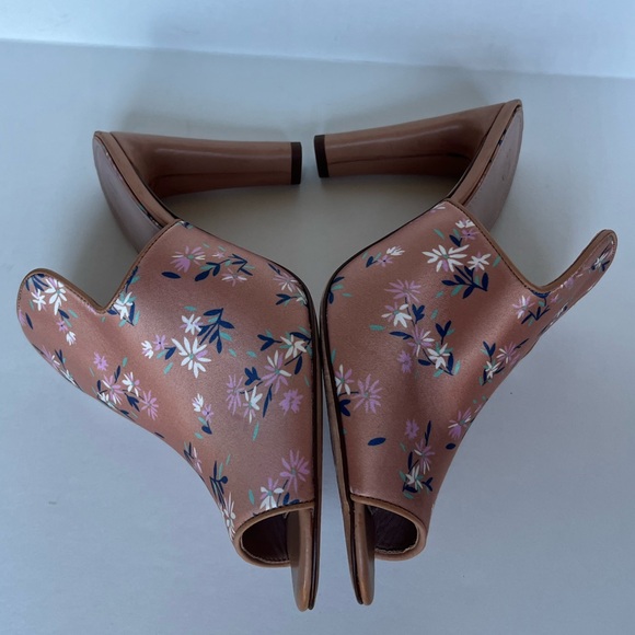 AD & Daughters Jaconi Textile/Leather Floral High Heel Peep Toe Mules Shoes 7.5 - Picture 7 of 15